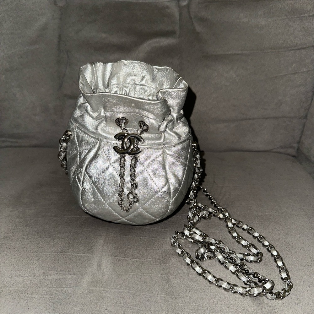 Chanel Silver Quilted Women's Bag